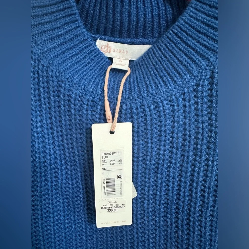 GB Girls Blue Knit Sweater NWT - Picture 3 of 5